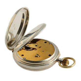 English silver deck watch with 34 minute carrousel Circa 1909