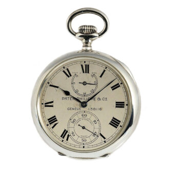 Swiss silver deck watch with 36h power reserve Circa 1908