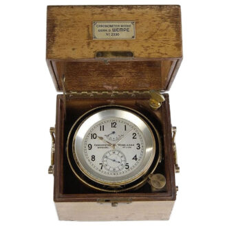 German Marine deck watch in mahogany box Circa 1938