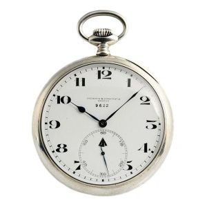 Swiss fine silver open faced deck pocket watch Circa 1940