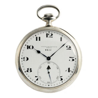 Swiss fine silver open faced deck pocket watch Circa 1940