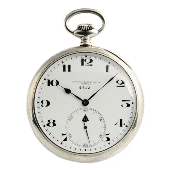 Swiss fine silver open faced deck pocket watch Circa 1940