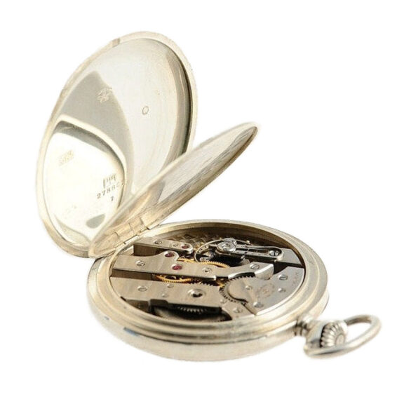 Swiss fine silver open faced deck pocket watch Circa 1940 Swiss fine silver open faced deck pocket watch Circa 1940