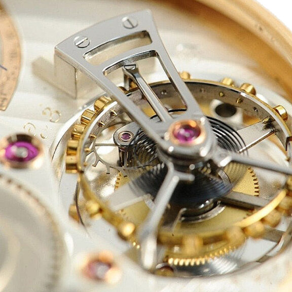 German rare Tourbillon with retrograde thermometer Circa 1982 German rare Tourbillon with retrograde thermometer Circa 1982