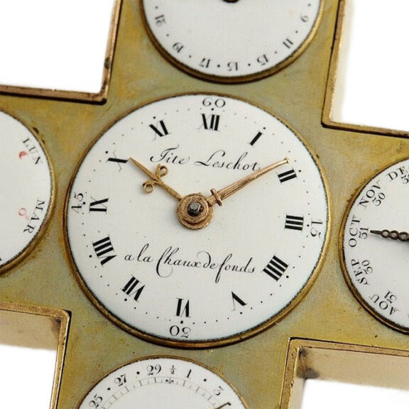 Swiss impressive cruciform shaped calendar watch Circa 1790 Swiss impressive cruciform shaped calendar watch Circa 1790