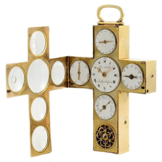 Swiss impressive cruciform shaped calendar watch Circa 1790 Swiss impressive cruciform shaped calendar watch Circa 1790