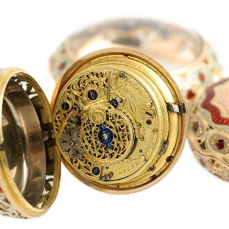 English quarter repeating gold enamel pocket watch Circa 1810