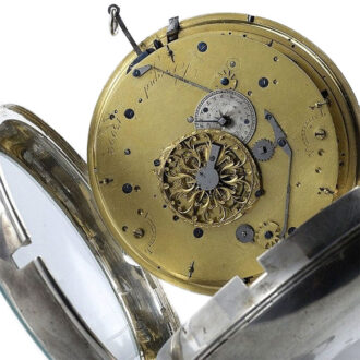 Swiss silver hour self striking coach clock repeater Circa 1810