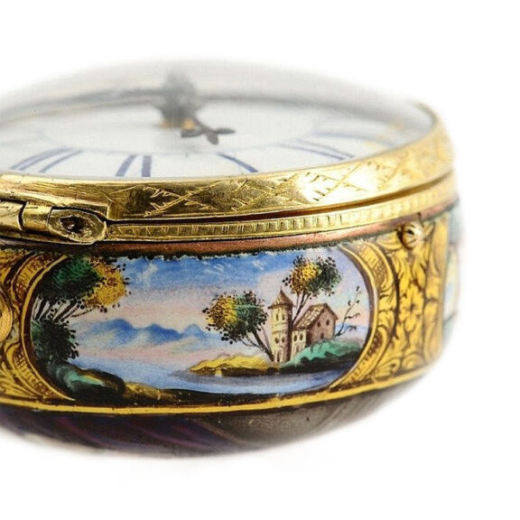 Swiss fire gilt open faced Oignon pocket watch Circa 1720 Swiss fire gilt open faced Oignon pocket watch Circa 1720