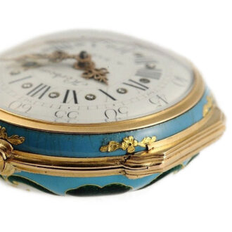 French watch with gold paillon flower application Circa 1750
