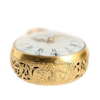 English repeating verge watch with repoussé decoration Circa 1770