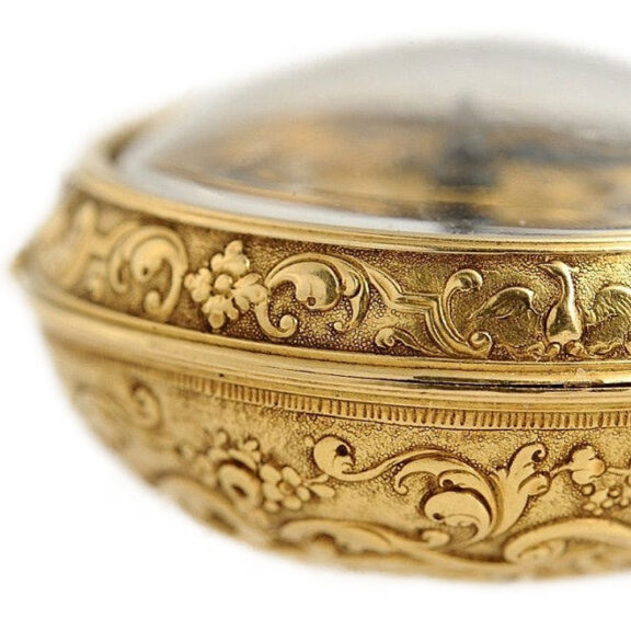 English repoussé decorated verge pocket watch Circa 1729 English repoussé decorated verge pocket watch Circa 1729