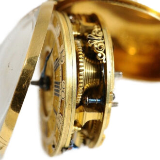 English repoussé decorated verge pocket watch Circa 1729
