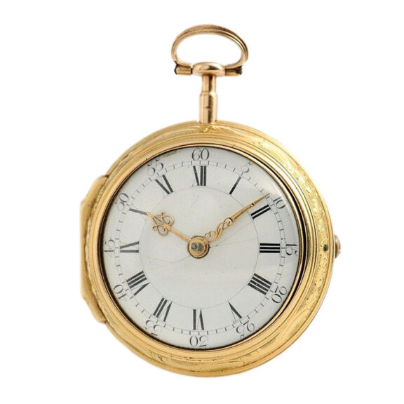 English verge pocket watch with repoussé decoration Circa 1726 English verge pocket watch with repoussé decoration Circa 1726
