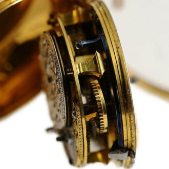 English verge pocket watch with repoussé decoration Circa 1726