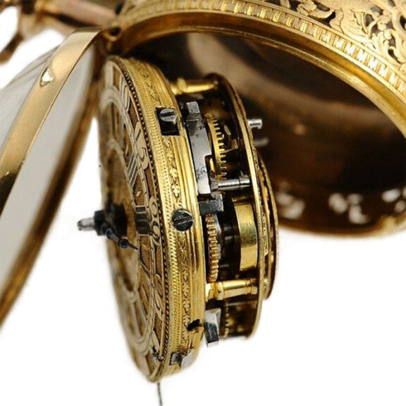 English half quarter repeating verge pocket watch Circa 1736 English half quarter repeating verge pocket watch Circa 1736