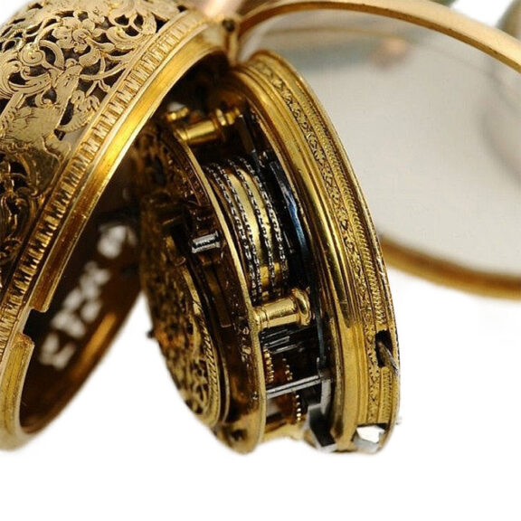 English half quarter repeating verge pocket watch Circa 1736 English half quarter repeating verge pocket watch Circa 1736