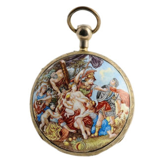 French silver Viennese repeater with erotic scene Circa 1820
