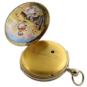 French silver Viennese repeater with erotic scene Circa 1820
