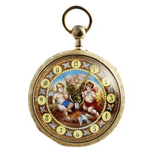 French silver Viennese repeater with erotic scene Circa 1820
