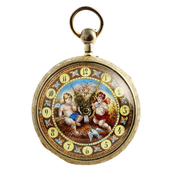 French silver Viennese repeater with erotic scene Circa 1820