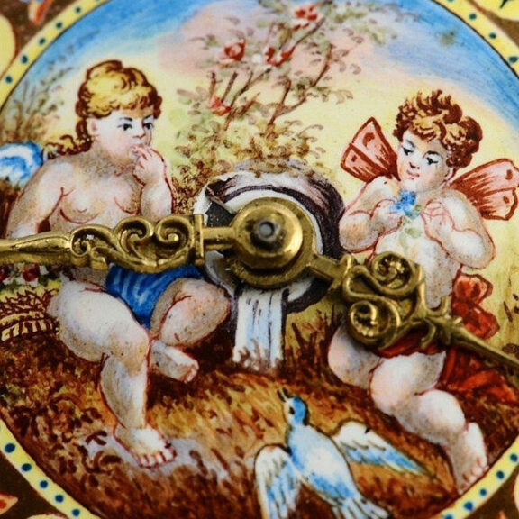 French silver Viennese repeater with erotic scene Circa 1820 French silver Viennese repeater with erotic scene Circa 1820