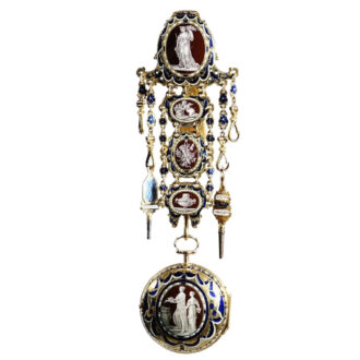 English verge watch with corresponding chatelaine Circa 1775