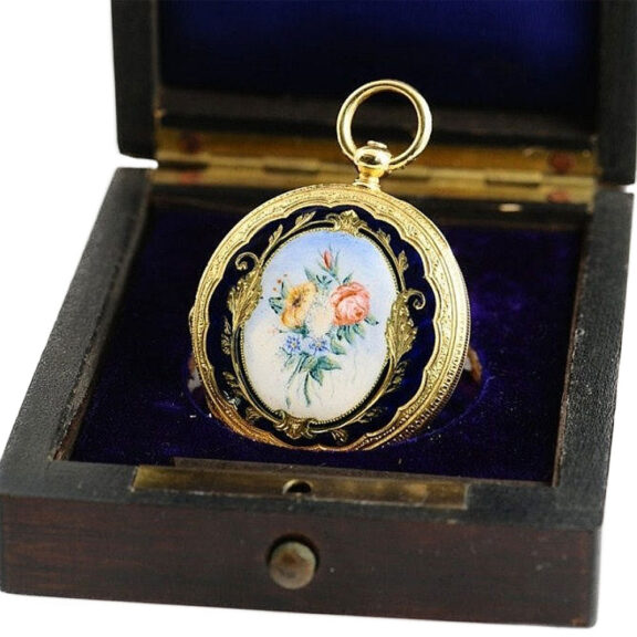 Swiss lady's watch with picture of Our Lady of La Salette Circa 1850 Swiss lady's watch with picture of Our Lady of La Salette Circa 1850