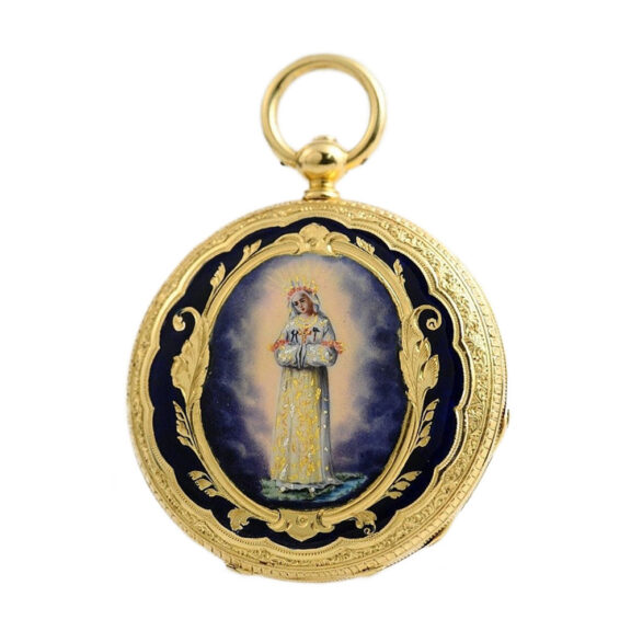 Swiss lady's watch with picture of Our Lady of La Salette Circa 1850