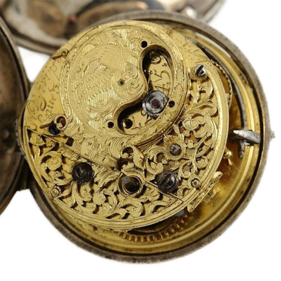 Belgian pair cased verge pocket watch with date Circa 1680 Belgian pair cased verge pocket watch with date Circa 1680