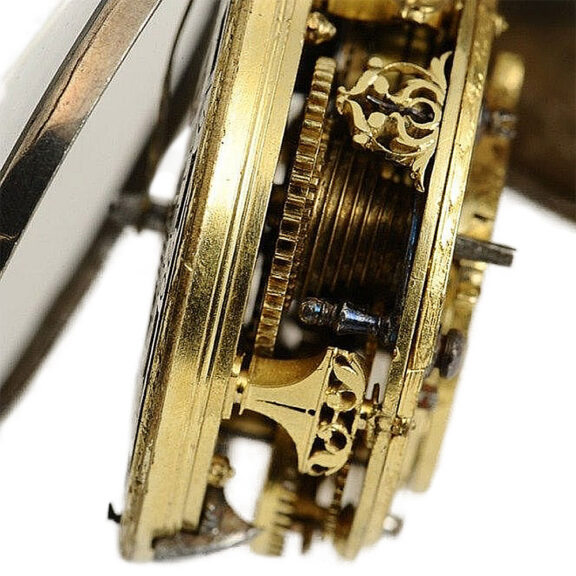 Belgian pair cased verge pocket watch with date Circa 1680 Belgian pair cased verge pocket watch with date Circa 1680