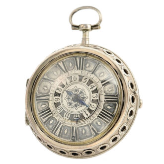 Swiss rare pair cased verge pocket watch with alarm Circa 1700