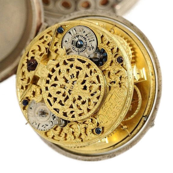 Swiss rare pair cased verge pocket watch with alarm Circa 1700 Swiss rare pair cased verge pocket watch with alarm Circa 1700