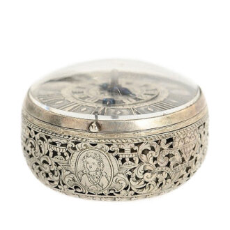 Swiss rare pair cased verge pocket watch with alarm Circa 1700