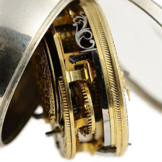 English retrograde verge watch with moon phase Circa 1740