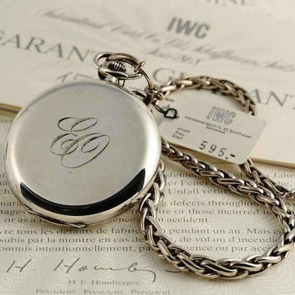 Swiss pocket watch with original watch chain Circa 1980 Swiss pocket watch with original watch chain Circa 1980