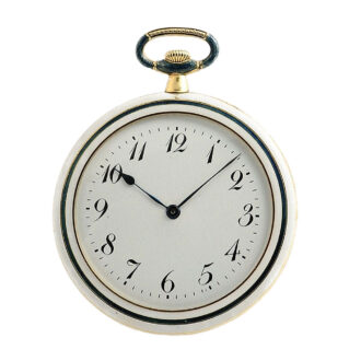 Swiss thin gold enamel gentleman's pocket watch Circa 1925