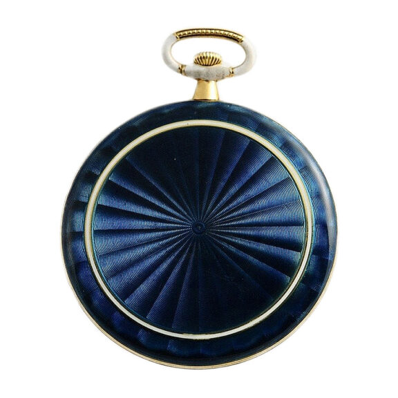 Swiss thin gold enamel gentleman's pocket watch Circa 1925