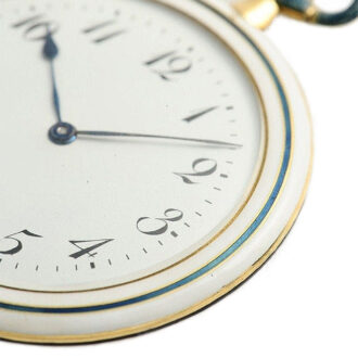 Swiss thin gold enamel gentleman's pocket watch Circa 1925