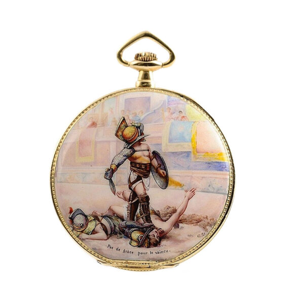 Swiss very thin gold enamel pocket watch Circa 1925 Swiss very thin gold enamel pocket watch Circa 1925