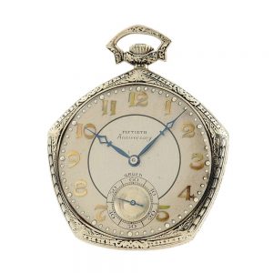 American watch with engraved pink gold movement Circa 1924