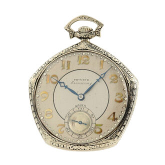 American watch with engraved pink gold movement Circa 1924