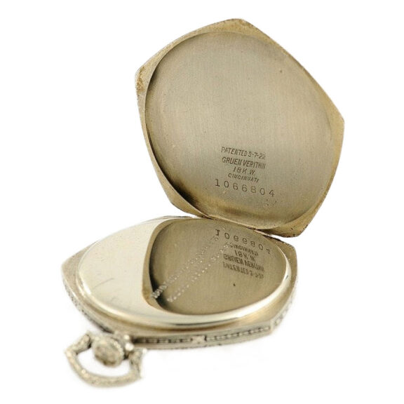 American watch with engraved pink gold movement Circa 1924 American watch with engraved pink gold movement Circa 1924
