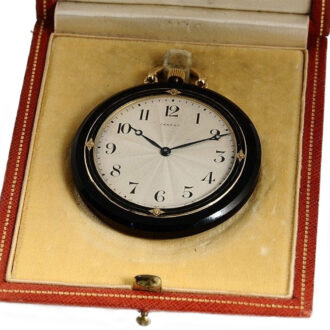French rare onyx, gold and enamel lever watch Circa 1925 French rare onyx, gold and enamel lever watch Circa 1925