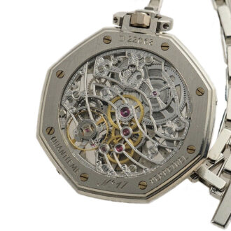 Swiss skeletonized astronomical platinum pocket watch Circa 1983
