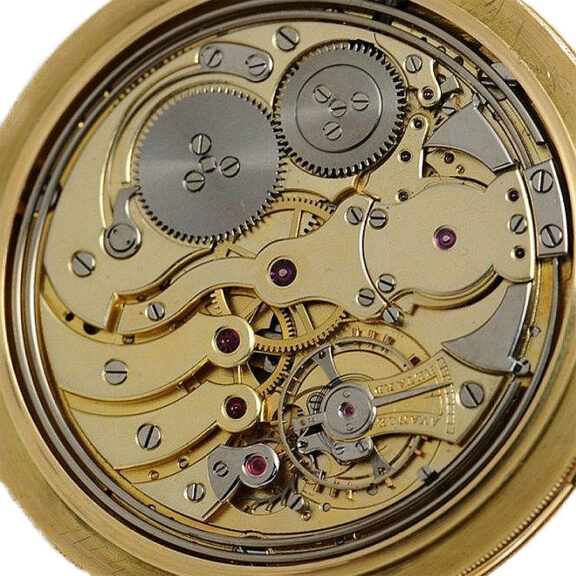 French gold thin minute repeater with concealed dial Circa 1918 French gold thin minute repeater with concealed dial Circa 1918