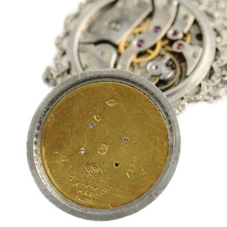 Swiss black enamelled diamond-set pendant watch Circa 1910