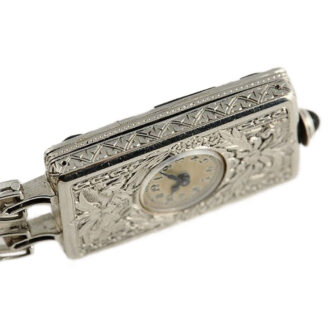 French black & white style Art Deco lapel watch Circa 1918