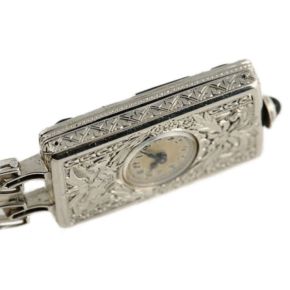 French black & white style Art Deco lapel watch Circa 1918 French black & white style Art Deco lapel watch Circa 1918