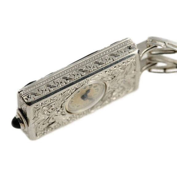 French black & white style Art Deco lapel watch Circa 1918 French black & white style Art Deco lapel watch Circa 1918